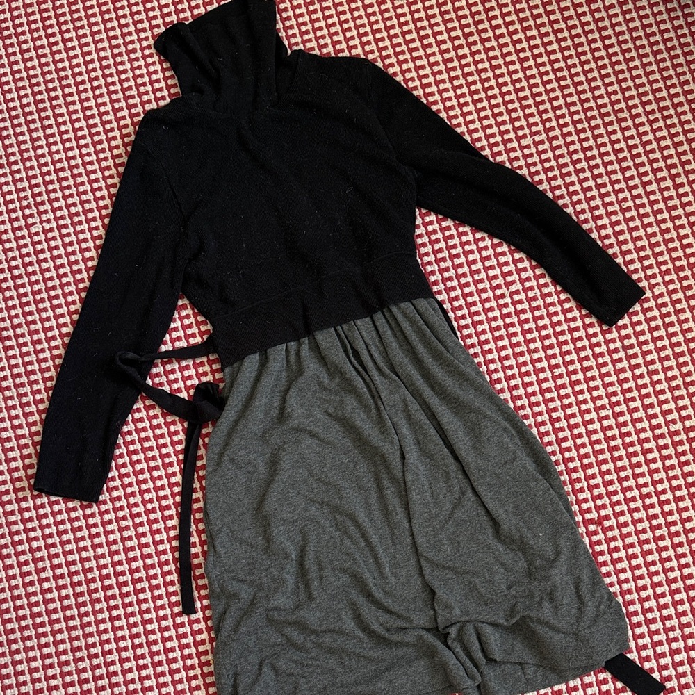 Anthropologie Black and Gray Midi Dress
